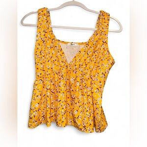 Floral Yellow Sleeveless Top